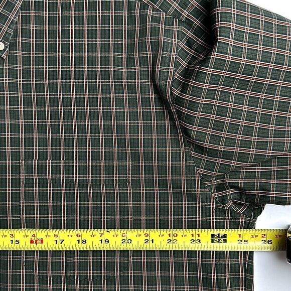 Brooks Brothers Casual Cotton Button Down Shirt Plaid Army Green Size L - Picture 12 of 12